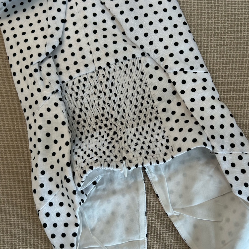BEST Reformation Delilah Linen Maxi Dress Eclipse Dot Polka Dot Vacation Halter - Picture 7 of 11